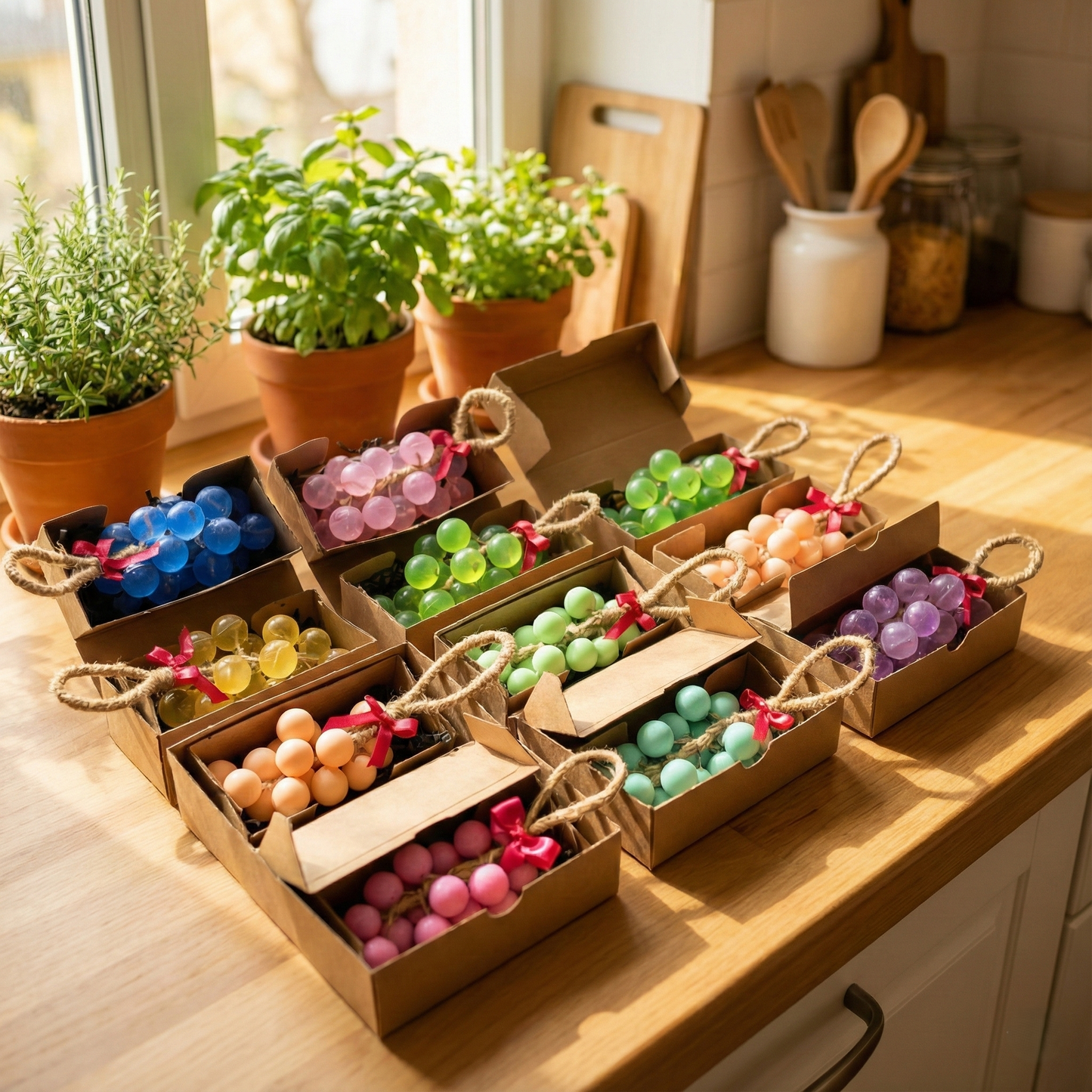 El Yapımı Üzüm Salkımı Sabun – Doğal, Kokulu, Dekoratif Banyo Sabunu